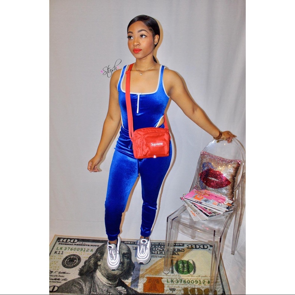 Nipsey Velvet Bodysuit and Jogger Set